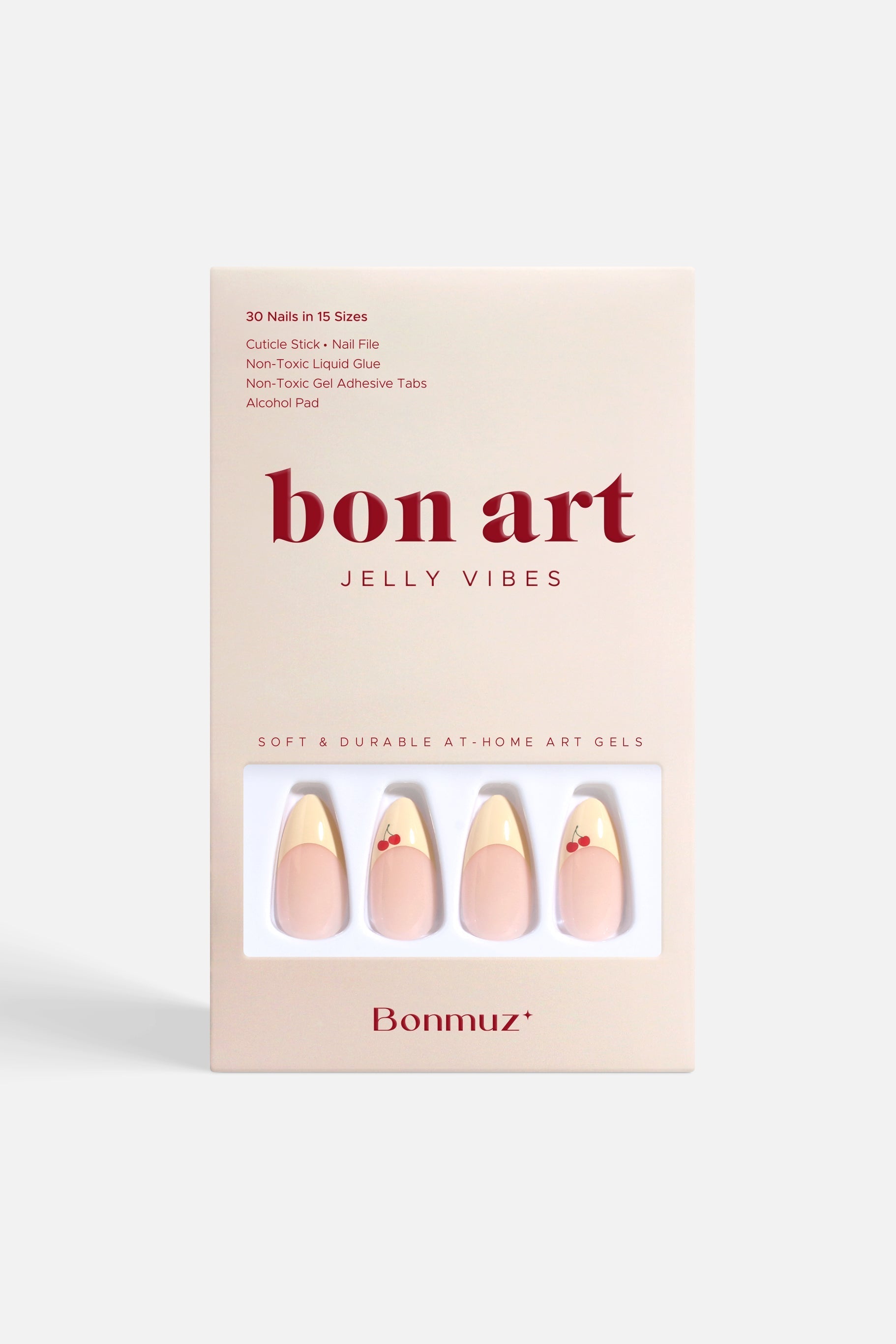 Bonmuz - Cherry Charm | Soft & Durable Press-On Nails