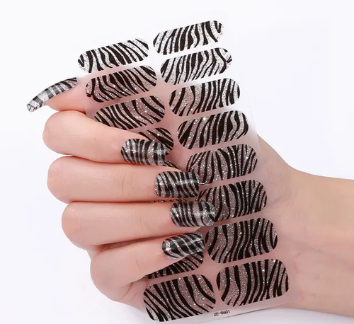 Candied Nails - Nail Sticker - Black Zebra Gel Nails