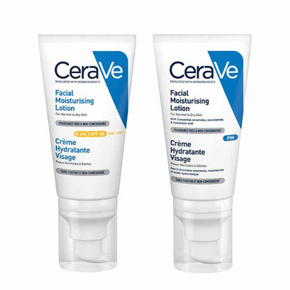 CeraVe Facial Moisturising AM & PM Duo + 3 FREE Travel Size Cleansers