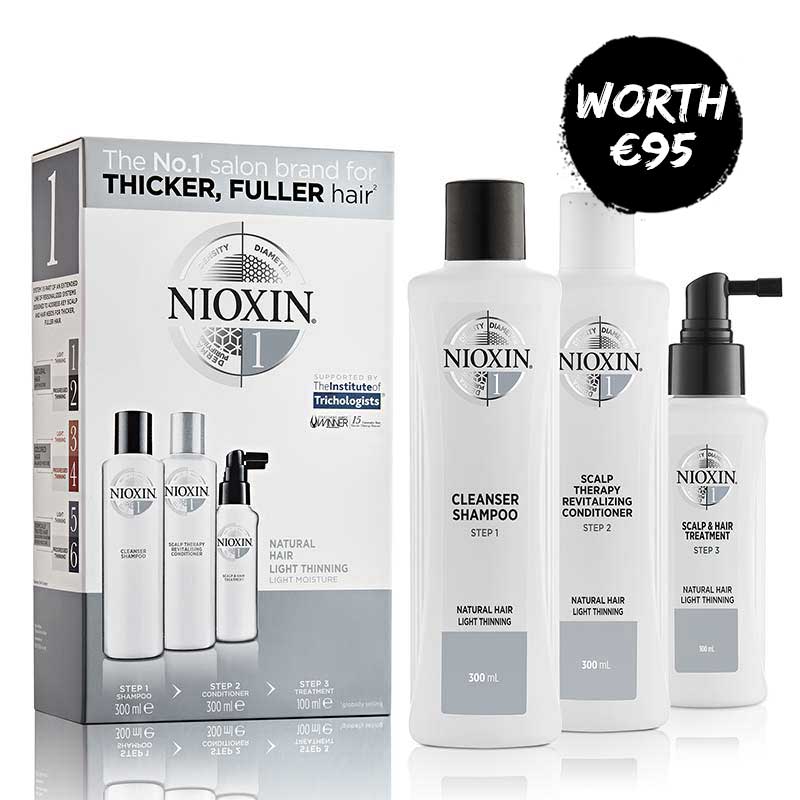 Nioxin System 1 Three Part Loyalty Kit for Light Thinning